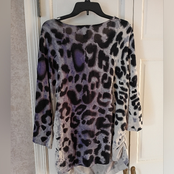 Lane Bryant Tops - Lane Bryant Leopard Print Long Sleeve Top - Black, Purple, Gray